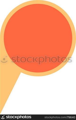 Quick and easy recolorable circle shape isolated from background. Flat map pin sign location icon web internet cartography button. Vector illustration a graphic element for design.