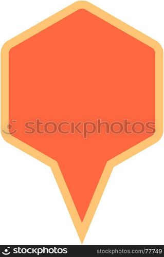 Quick and easy recolorable hexagon shape isolated from background. Flat map pin sign location icon web internet cartography button. Vector illustration a graphic element for design.
