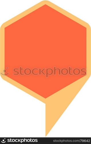 Quick and easy recolorable hexagon shape isolated from background. Flat map pin sign location icon web internet cartography button. Vector illustration a graphic element for design.