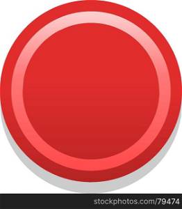 Quick and easy recolorable shape isolated on background. Red empty icon in flat style. Colored satin, simple, soft circle button with dark shadow. Vector illustration a graphic element for design