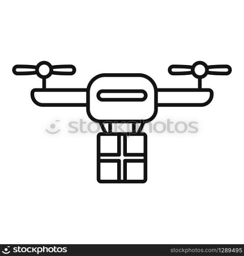 Quick drone delivery icon. Outline quick drone delivery vector icon for web design isolated on white background. Quick drone delivery icon, outline style