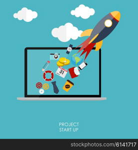 Quick Start Up Flat Concept Vector Illustration. EPS10