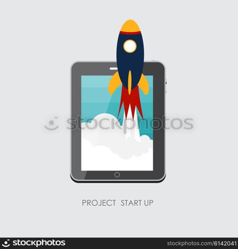 Quick Start Up Flat Concept Vector Illustration. EPS10