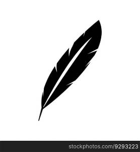 quill feather pen signature logo design template illustration vector