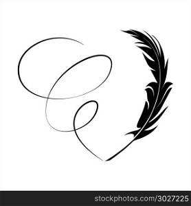 Quill Icon, Quill Vector Art Illustration. Quill Icon, Quill