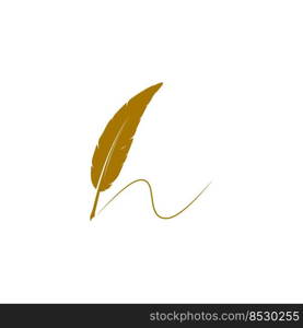 quill pen icon.classic stationery illustration