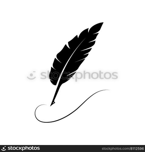 quill pen logo stock illustration design