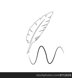 quill pen logo stock illustration design