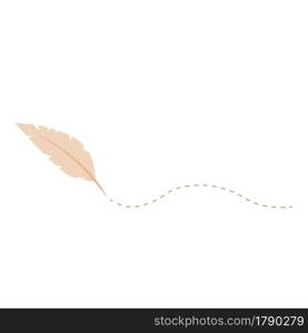 quill pen, retro stationery, retro feather ink pen, writing. vector illustration