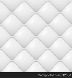 Quilted Pattern Vector. Abstract Soft Textured Background With Squares In White. Close-up View.. Quilted Pattern Vector. Abstract Soft Textured Background With Squares In White. Close-up