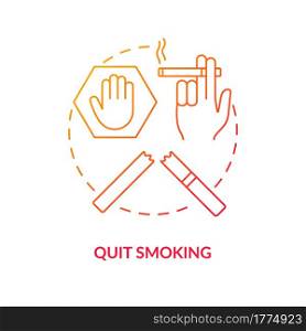 Quit smoking concept icon. Fight with unhealthy habits. Treatment of human healh problems. Organs problems abstract idea thin line illustration. Vector isolated outline color drawing. Quit smoking concept icon