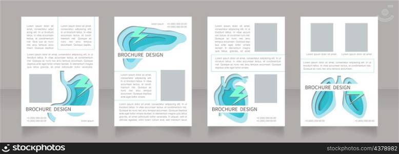 Quit smoking health benefits blank brochure layout design. Vertical poster template set with empty copy space for text. Premade corporate reports collection. Editable flyer paper pages. Quit smoking health benefits blank brochure layout design