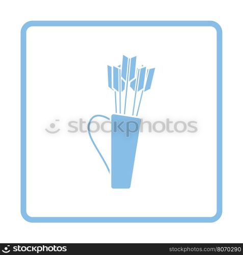 Quiver with arrows icon. Blue frame design. Vector illustration.