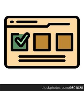 Quiz icon outline vector. Game question. Show test color flat. Quiz icon vector flat