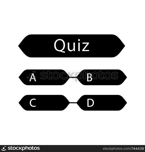 Quiz question glyph icon. Intellectual game. Trivia contest. Set of questions. Silhouette symbol. Negative space. Vector isolated illustration. Quiz question glyph icon
