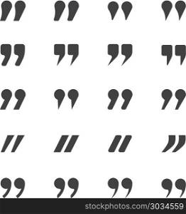 Quote and quotation marks icons. Quote icons. Quotation marks and quote signs vector set