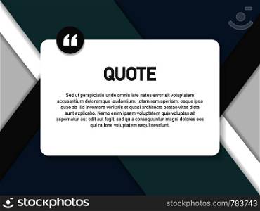 Quote background vector. Creative Modern Material Design Quote template. Vector stock illustration.