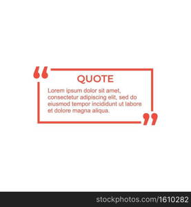 Quote frame. Mockup of"ation square box. Editable"ed message on white background.