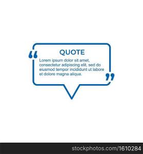 Quote frame. Mockup of"ation square box. Editable"ed message on white background.