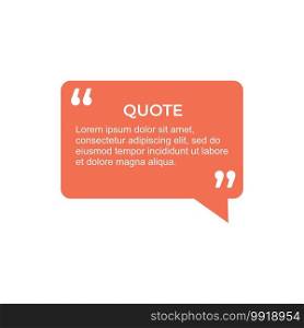 Quote frame. Mockup of"ation square box. Editable"ed message on white background.