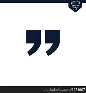 quote icon collection in glyph style, solid color vector
