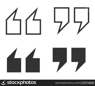 Quote icon. Quotetion illustraion symbol. Sign speech vector.