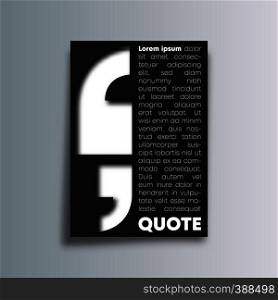 Quote poster minimal design for a flyer, brochure cover, typography or other printing products. Vector illustration.. Quote poster minimal design for a flyer, brochure cover, typography or other printing products
