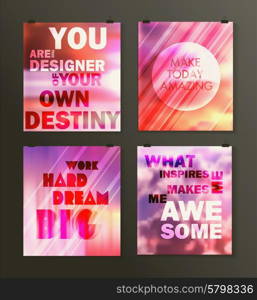 Quote poster. Typographical background. Creative retro design. Quote Typographical galaxy Background