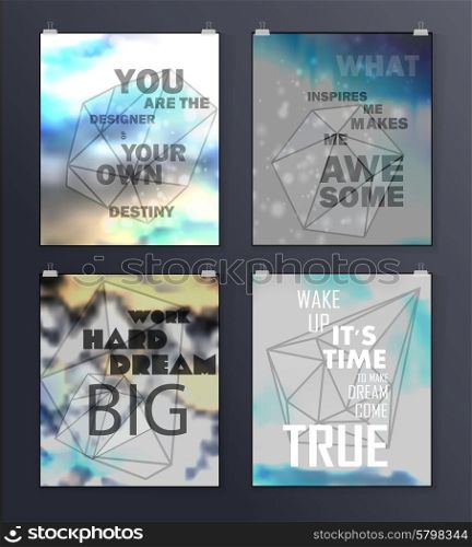 Quote Typographical galaxy Background, retro design. Hipster creative poster