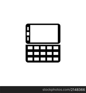 Qwerty Mobile Phone, Slider PDA Communicator. Flat Vector Icon illustration. Simple black symbol on white background. Qwerty Mobile Phone Slider PDA sign design template for web and mobile UI element. Qwerty Mobile Phone, Slider PDA Communicator. Flat Vector Icon illustration. Simple black symbol on white background. Qwerty Mobile Phone Slider PDA sign design template for web and mobile UI element.