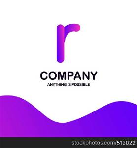 R company logo design with purple theme vector