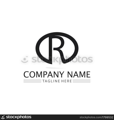 R Letter Arrow vector illustration icon Logo Template design