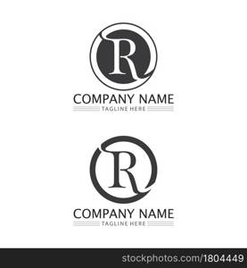 R Letter Arrow vector illustration icon Logo Template design