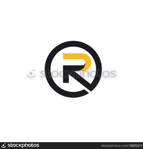 R letter circle icon vector design template