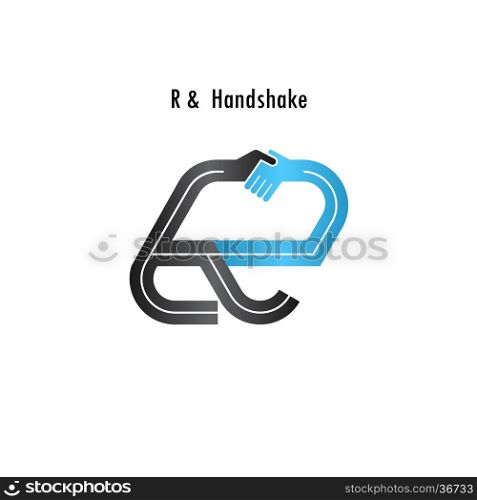 R- letter icon abstract logo design vector template.Business offer,partnership icon.Corporate business and industrial logotype symbol.Vector illustration