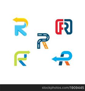 R letter icon business vector design template