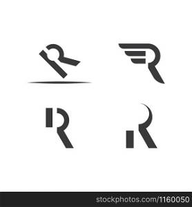 R letter logo business template