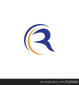 R letter logo business template