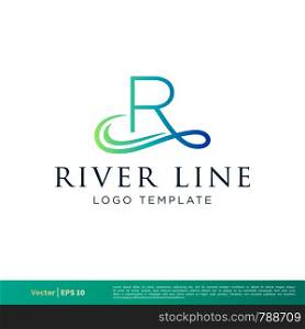 R Letter Swoosh Line Icon Vector Logo Template Illustration Design. Vector EPS 10.