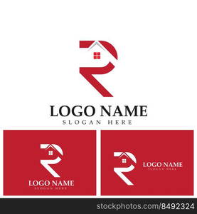 r logo design   vector for construction  home  real estate  building  property. creative elegant monogram. premium business home logo icon.