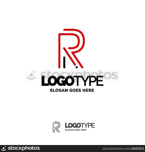 R Logo. Digital Logo template. Black and Red Logo template, Technology Brand Name Design. Creative Symbol Place for Tagline/slogan. Elegant Logo Design Template