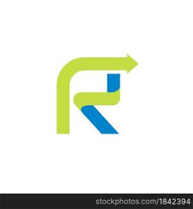 R or FR letter arrow icon vector concept design web template