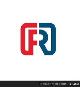 R or FR letter icon business vector design concept template