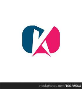 R or k  letter icon business vector design  template