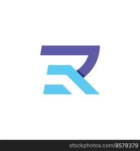 R Uppercase Initial Logo Design Template Vector Illustration