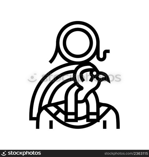 ra egypt god line icon vector. ra egypt god sign. isolated contour symbol black illustration. ra egypt god line icon vector illustration