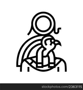 ra egypt god line icon vector. ra egypt god sign. isolated contour symbol black illustration. ra egypt god line icon vector illustration