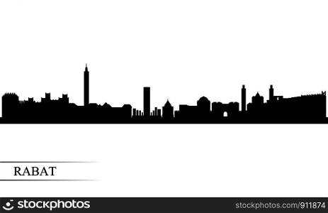 Rabat city skyline silhouette background, vector illustration