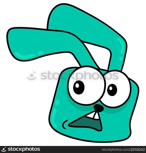 rabbit animal emoji head is worried