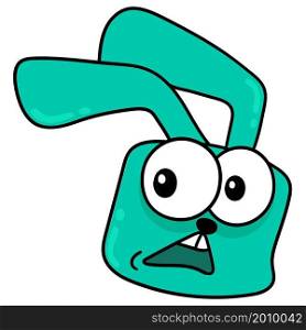 rabbit animal emoji head is worried